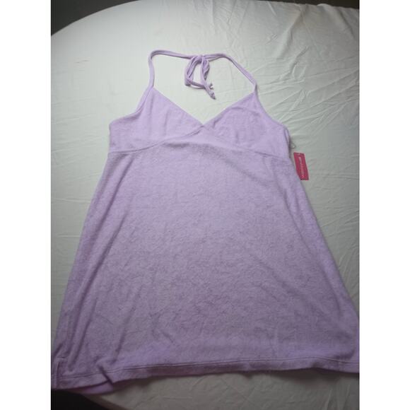 Xhilaration Terry Cloth Halter Top Dress Purple Women NWT Size XL Beach - Picture 1 of 7